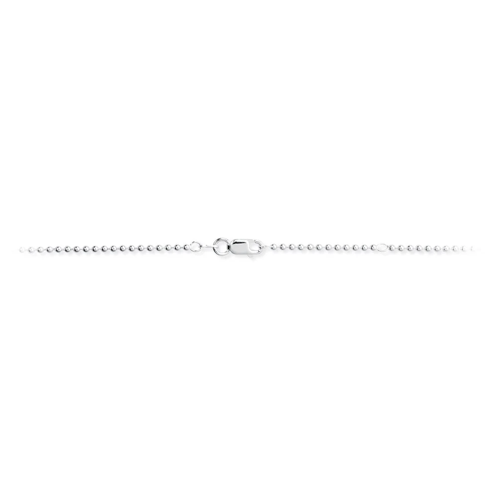 Mittelstarke Kugelkette 1,8 mm aus Silber in der Länge 55 cm Zwischenöse bei 50 cm mit Karabiner – Bild 4