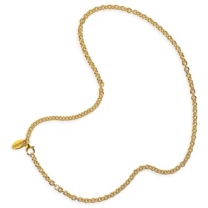 Dicke Ankerkette 4 mm aus Silber goldplattiert in der Länge 45 cm Zwischenöse bei 42 cm mit Karabiner